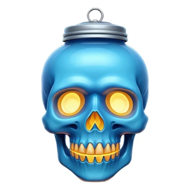 blue skull lantern sticker