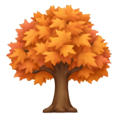Autumn tree with pastel orange leaves sticker