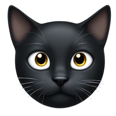 Black cat with white spot under chin, and a white spot on top of its head, and its right eye is missing  sticker