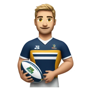 rugby player with rugbyball sticker