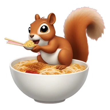 Squirrel eating ramen  sticker