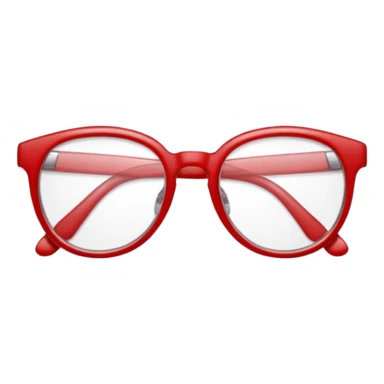 Red Glasses with subtle shine and curved frame edges. sticker