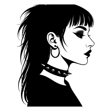 goth  profile girl, remove background sticker