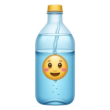 botella de vidrio de agua sin rostro sticker