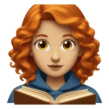 Redhead with blue eyes gryffindor reading a book sticker