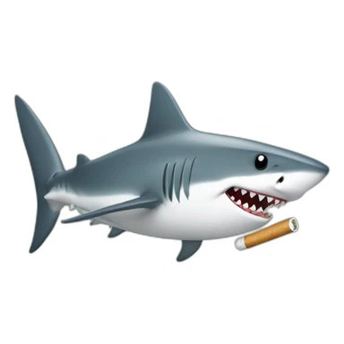Shark with a roled cigaret sticker