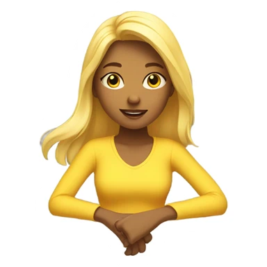 Yellow Girl With blond hair relexing infront of the sun   sticker