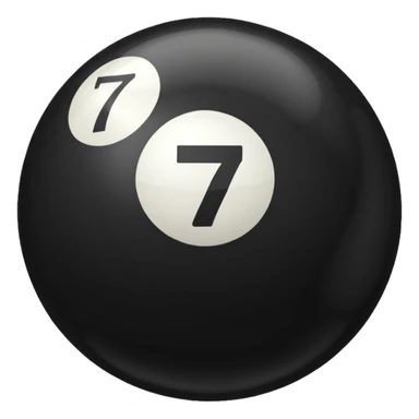 Black Pool ball with the number 7 on it. sticker