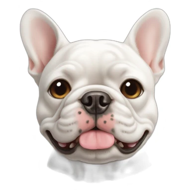 white-french-bulldog-face-winking sticker