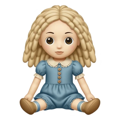 rag doll with button eyes sticker