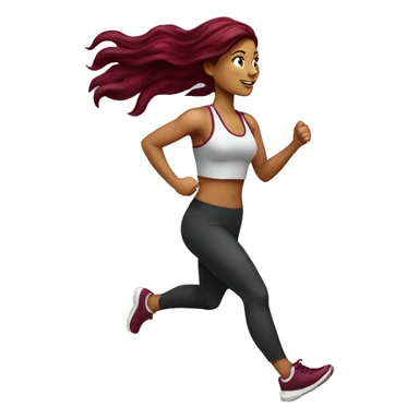 Beautiful tattooed  burgundy long haired woman jogging sticker
