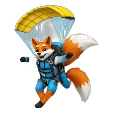fox-skydiving sticker