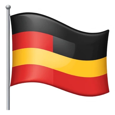 A wawy black and red rectangle with medium sized yellow circle in the middle flag sticker