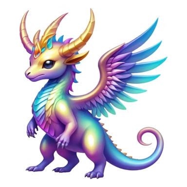 Epic divine legendary complex detailed iridescent gradients aesthetic-Fakémon-creature sticker