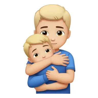 Little boy, being crushed by hug ￼ sticker