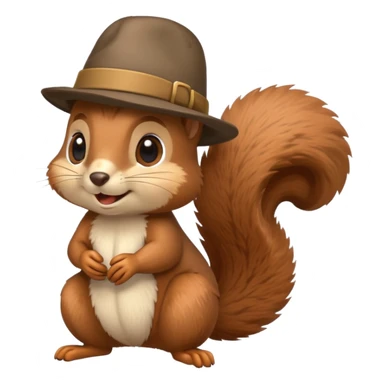 squirrel wearing a hat sticker