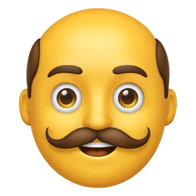 Emoji with a mustache ￼ sticker