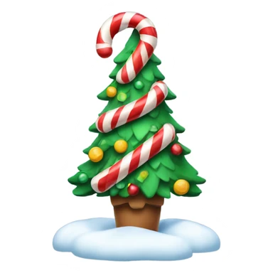 Christmas tree holding candy cane say merry Christmas  sticker
