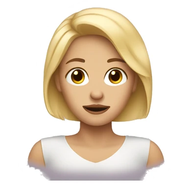A blonde woman who has emotions sticker