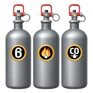 CO2 gas bottle + marking on the bottle sticker