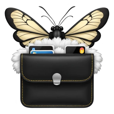 empty wallet with moths coming out sticker