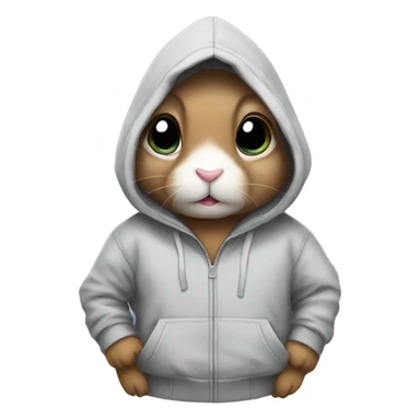 Rabbit wearing a hoodie sticker
