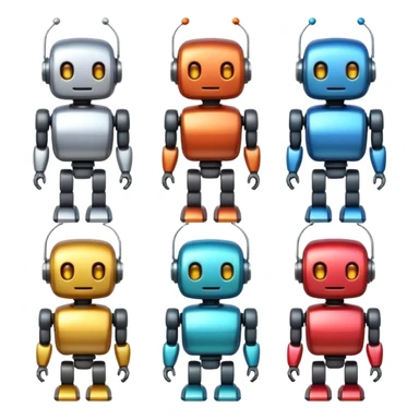 Wholesome cute robots sticker
