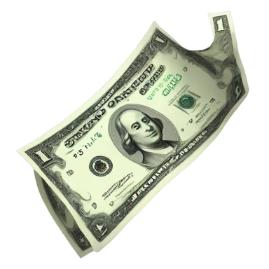 one banknote floating in the air sticker