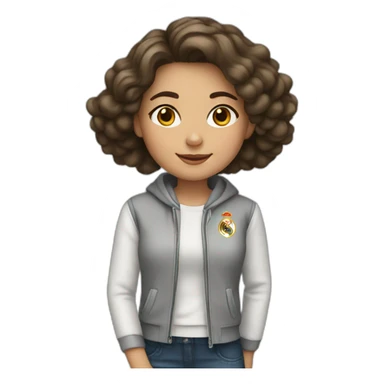 Girl wearing Madrid clothes  sticker