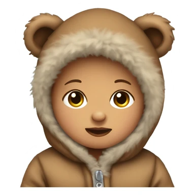 Newborn Baby wearing a bear jacket sticker