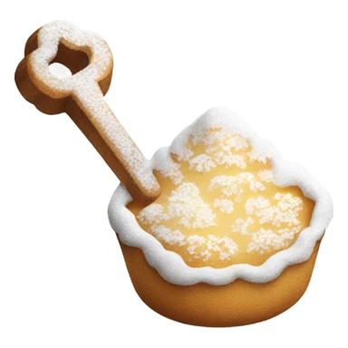 key with powdered sugar on it sticker