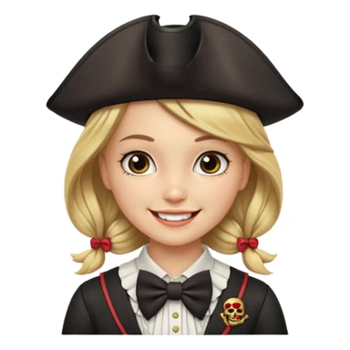 girl pirate with bow tie sticker