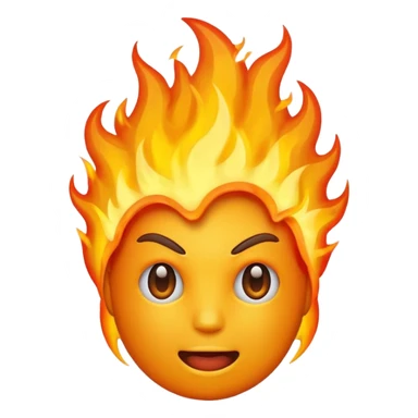 Make it look like a normal emoji just with burning head🙂🔥 cobine the two put the fire on topp of the head nothing more nothing less sticker