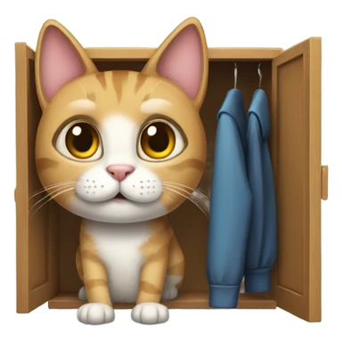 Cat in wardrobe  sticker