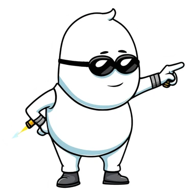 Gru from Despicable Me pointing a freeze ray sticker