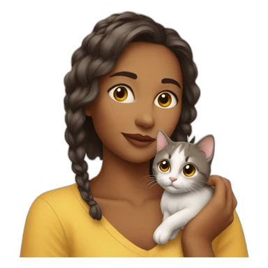 Une fille avec un chaton sticker