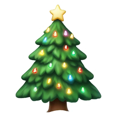 Christmas tree with lights and a little bit of snow sticker