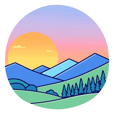 Sunrise in the morning on a clear day sticker