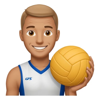 volleyball player, man, Charles Kiraly with volleyball ball sticker