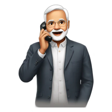 Nrendra modi talking on phone  sticker