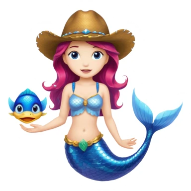 Mermaid wearing a cowboy hat sticker