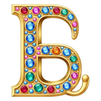 letter J decorated with colorful jewels and gems sticker