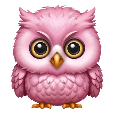 cute pink baby owl sticker