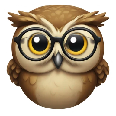 An owl wearing glasses sticker