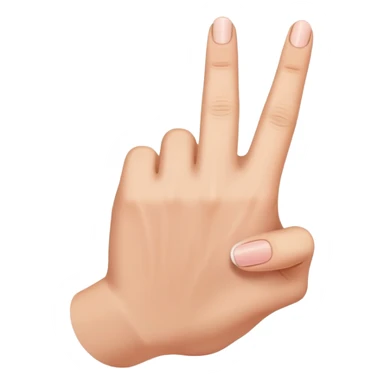 A hand gesture that is sideways with the pointer finger and pinky finger down, and the middle and ring finger pointing up. Have the hand slightly rotated at a 90 degree angle sticker