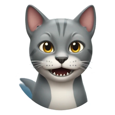 cat with shark teeth sticker