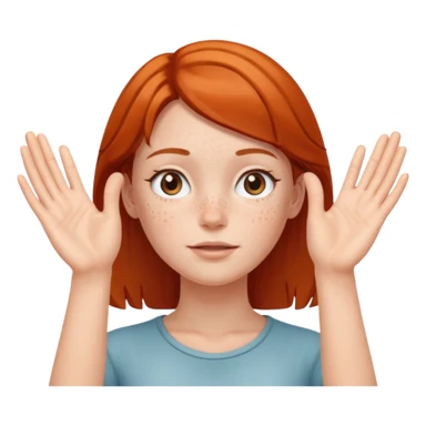 Girl with two hands in front out facing upwards  sticker