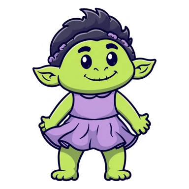 Troll with a dress on  sticker