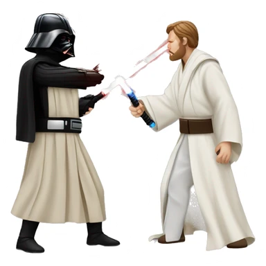 obi wan kenobi and darth vader fight the last battle sticker