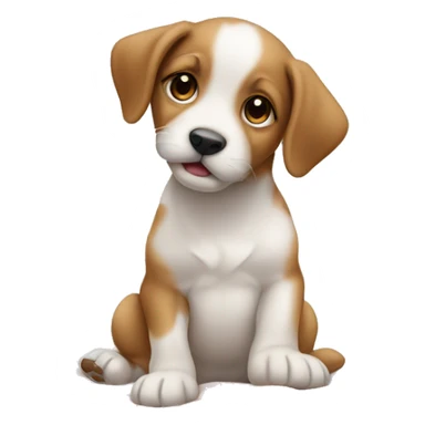 Baby puppy at the bed sticker